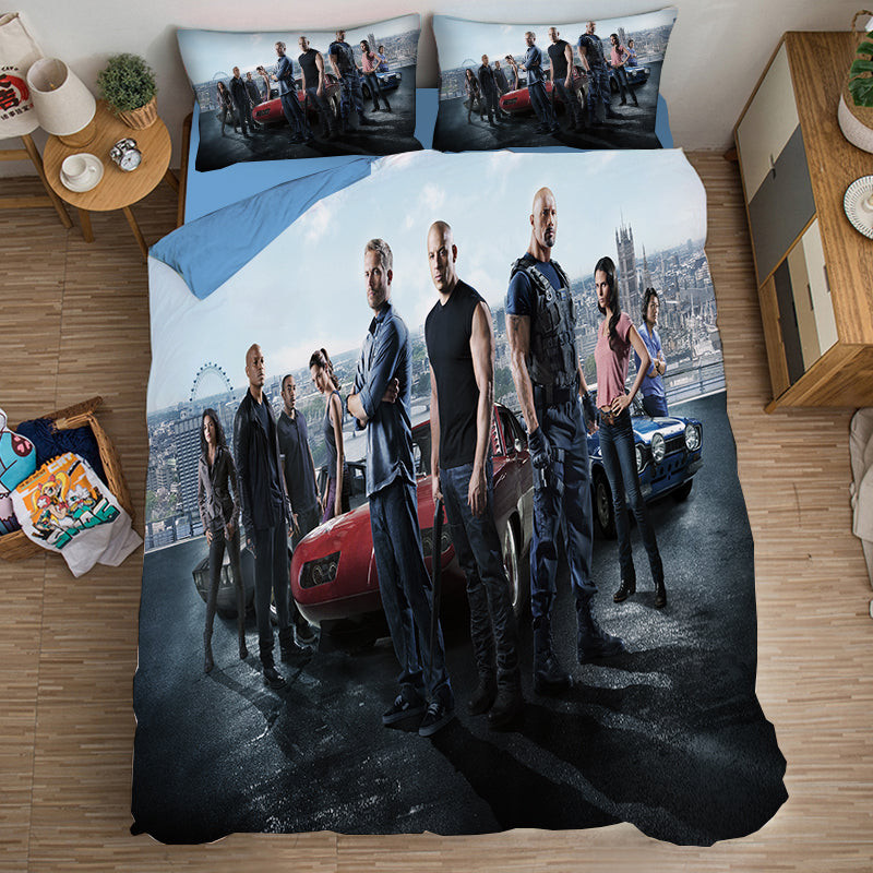 Fast & Furious Duvet Cover Quilt Cover Pillowcase Bedding Set Bed Linen Home Bedroom Decor