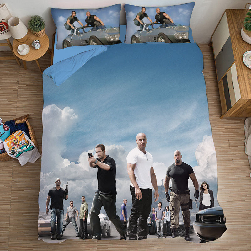 Fast & Furious Duvet Cover Quilt Cover Pillowcase Bedding Set Bed Linen Home Bedroom Decor