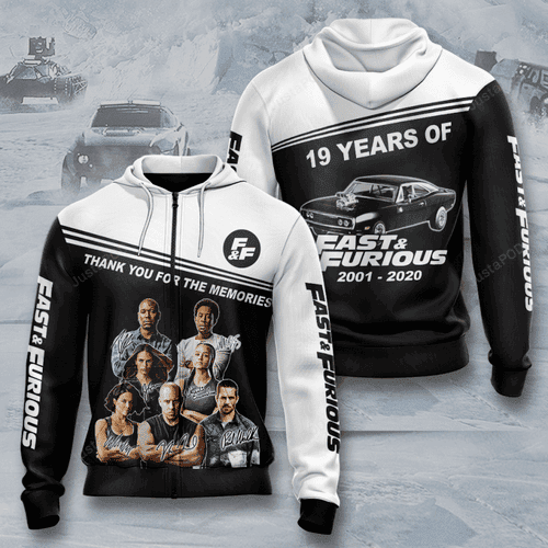 FAST AND FURIOUS 2001 2020 3D All Over Print Hoodie & Zip Hoodie