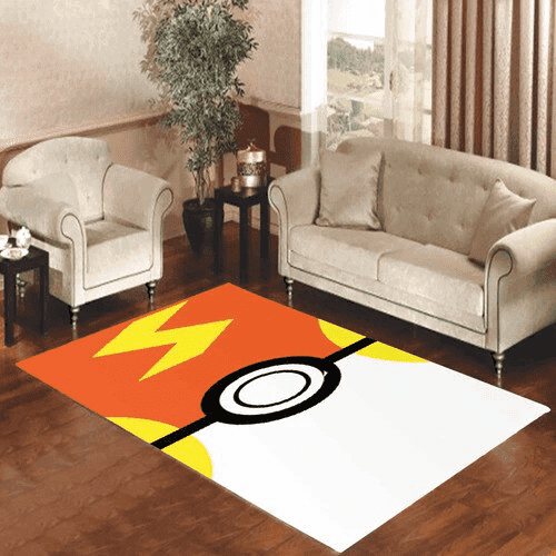 Fast Ball Pikachu 3D Rectangle Area Rug – Full Print Carpet For Living Room & Bedroom Home Decor