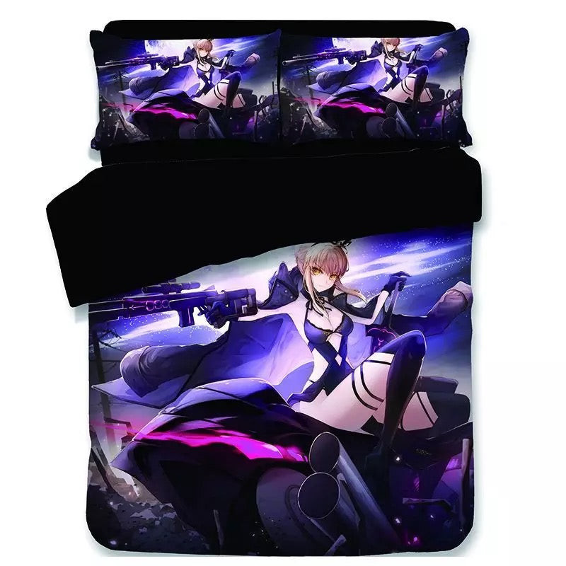 Fate Stay Night Fgo Saber Duvet Cover Quilt Cover Pillowcase Bedding Set Bed Linen Home Bedroom Decor