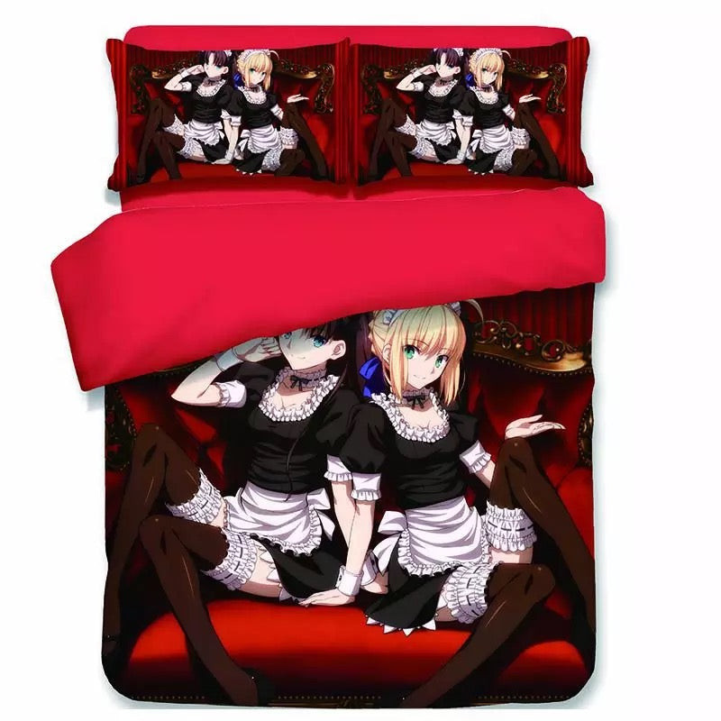 Fate Stay Night Fgo Saber Duvet Cover Quilt Cover Pillowcase Bedding Set Bed Linen Home Bedroom Decor