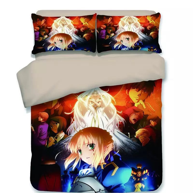 Fate Stay Night Fgo Saber Duvet Cover Quilt Cover Pillowcase Bedding Set Bed Linen Home Bedroom Decor