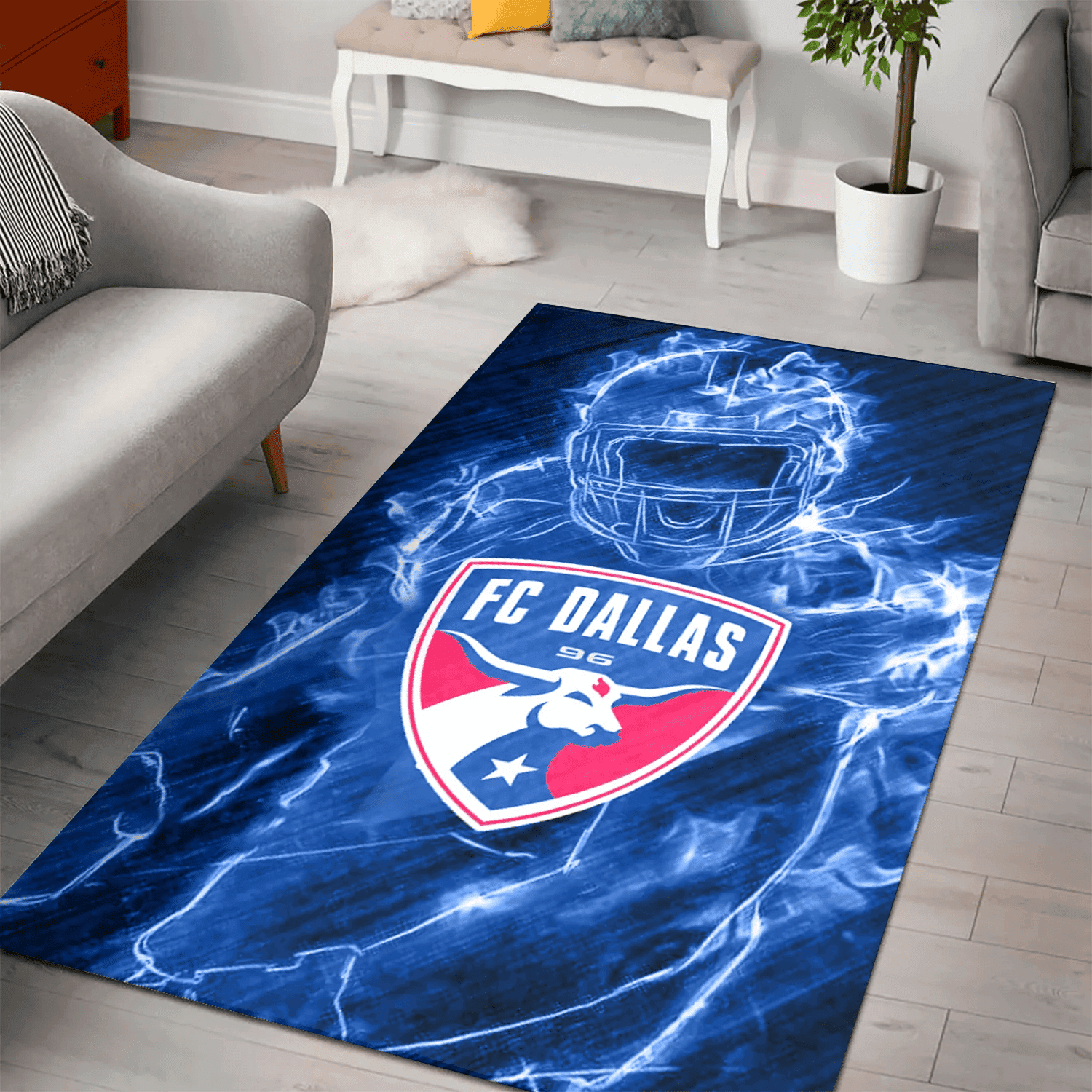 FC Dallas Legend 3D Full Print Rectangle Area Rug – Full Print Carpet For Living Room & Bedroom Home Decor