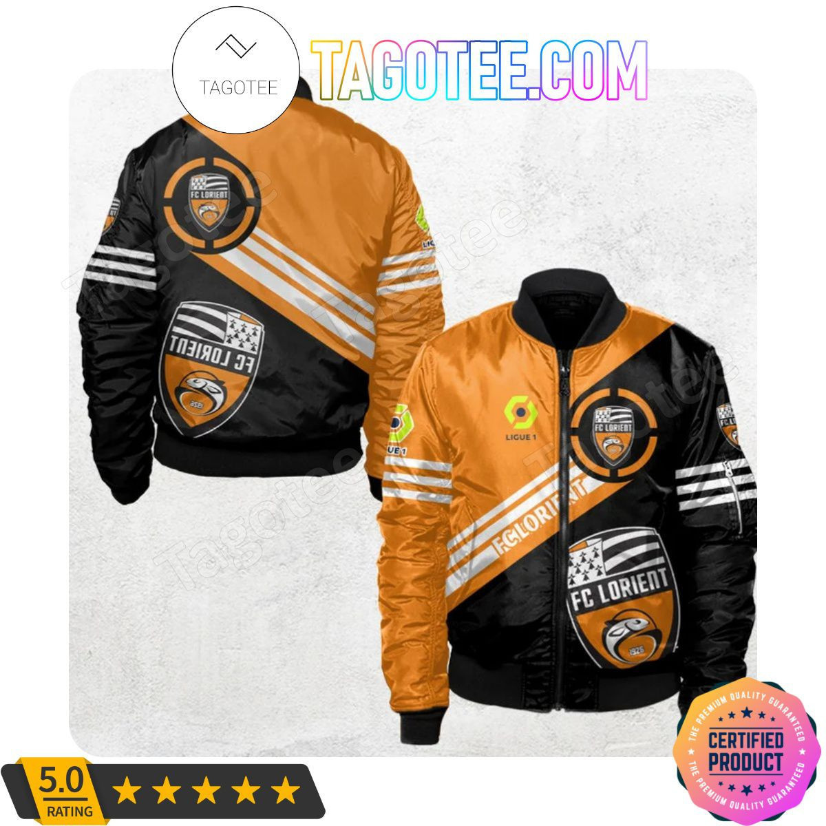 FC Lorient Ligue 1 Bomber Jacket | Streetwear Jacket for Men & Women | Fan Gift