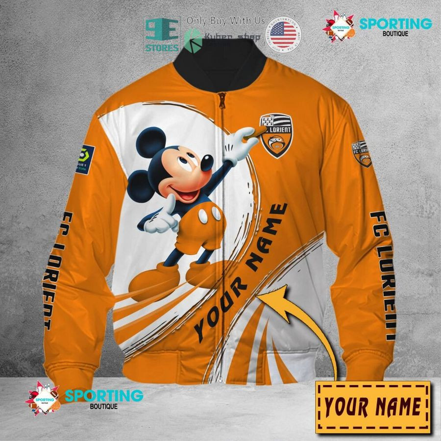 FC Lorient Personalized Mickey Mouse Bomber Jacket | Streetwear Jacket for Men & Women | Fan Gift