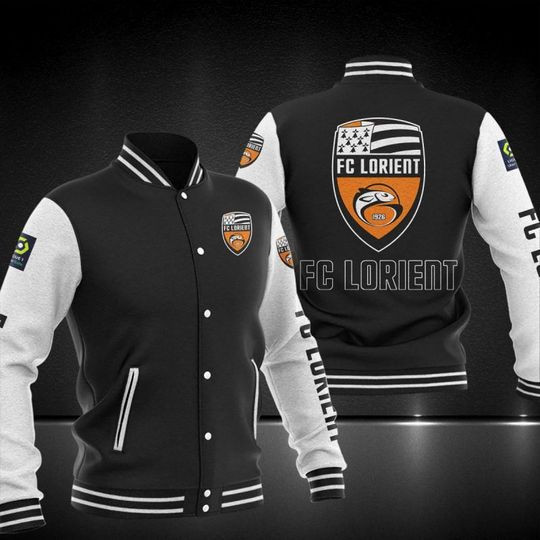 FC Lorient Varsity Baseball Jacket for Men & Women | Soccer Team Fan Gift