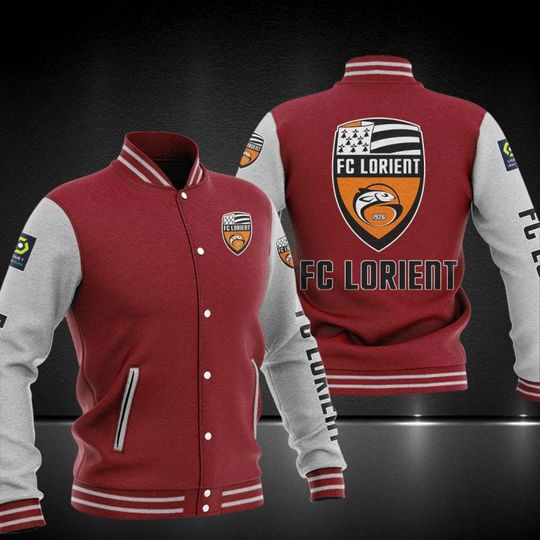 FC Lorient Varsity Baseball Jacket for Men & Women | Soccer Team Fan Gift