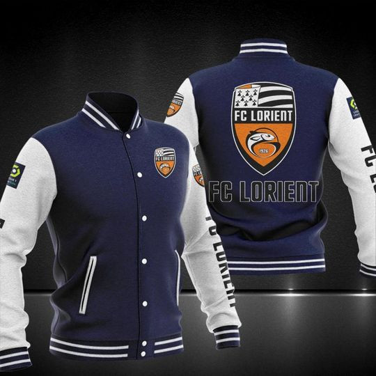 FC Lorient Varsity Baseball Jacket for Men & Women | Soccer Team Fan Gift