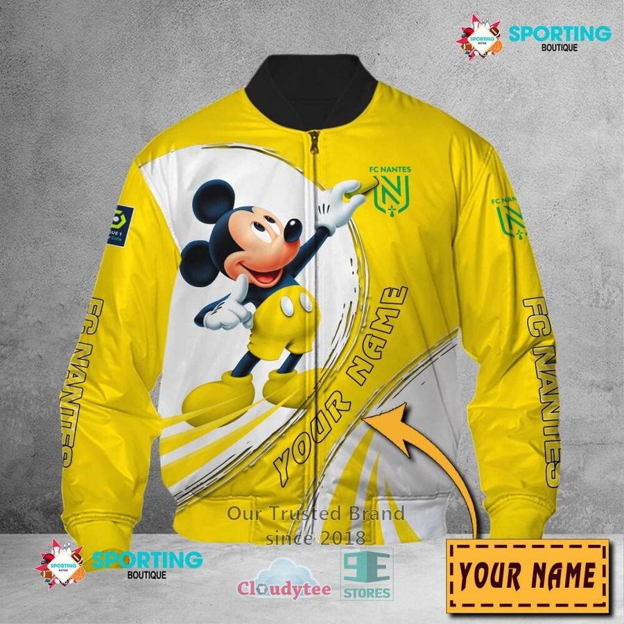 FC Nantes Personalized Mickey Mouse Bomber Jacket | Streetwear Jacket for Men & Women | Fan Gift