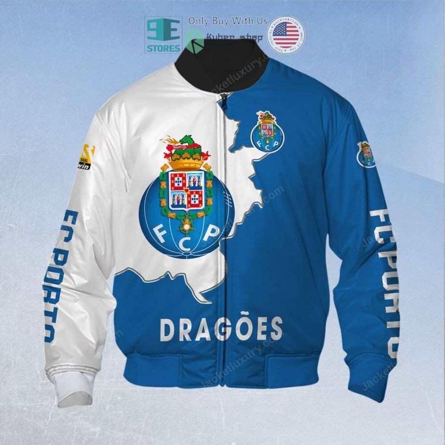 FC Porto Blue White Dragoes Bomber Jacket | Streetwear Jacket for Men & Women | Fan Gift