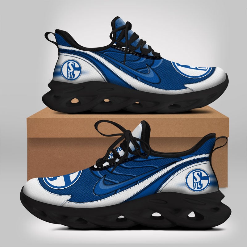 FC Schalke 04 Max Soul Shoes Sneakers for Men And Women – Soccer Fan Shoes, Team Sneakers - Image 5