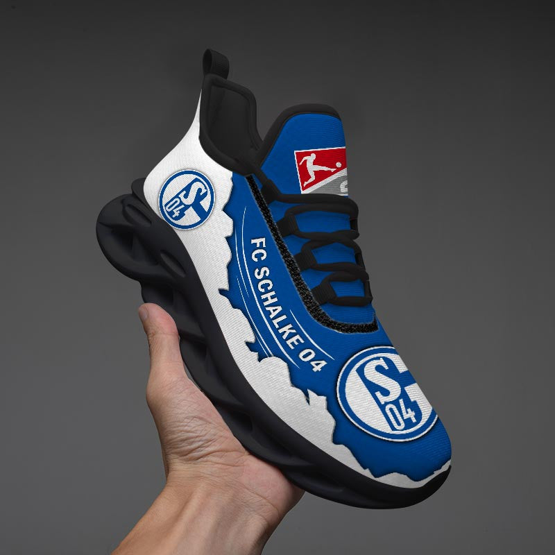 FC Schalke 04 Max Soul Shoes Sneakers for Men And Women – Soccer Fan Shoes, Team Sneakers - Image 4