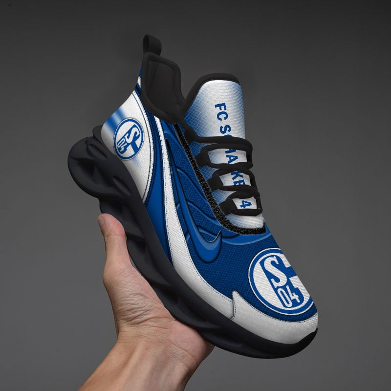 FC Schalke 04 Max Soul Shoes Sneakers for Men And Women – Soccer Fan Shoes, Team Sneakers - Image 4