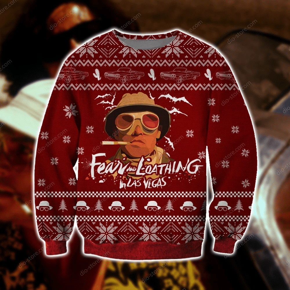 Fear And Loathing In Lvs Knitting Pattern 3D Print Ugly Christmas Sweater