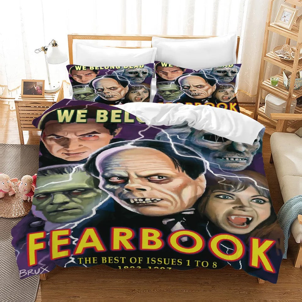 Fearbook Horror Movie Duvet Cover Quilt Cover Pillowcase Bedding Set Bed Linen Home Bedroom Decor