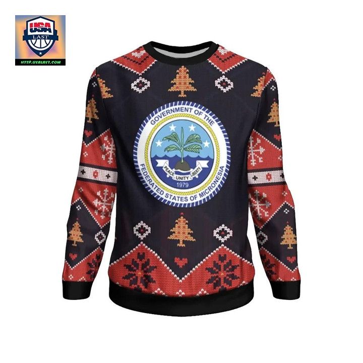 Federated States Of Micronesia Christmas Sweater Santa Claus Ho Ho Ho Bn1810
