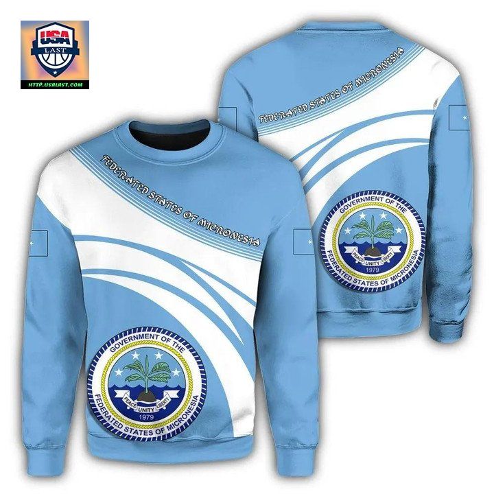 Federated States Of Micronesia Coat Of Arms Sweater Cricket Style J5W