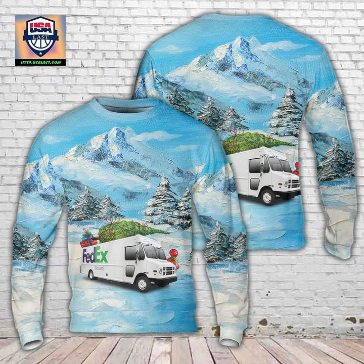 FedEx Truck Christmas Sweater 3D