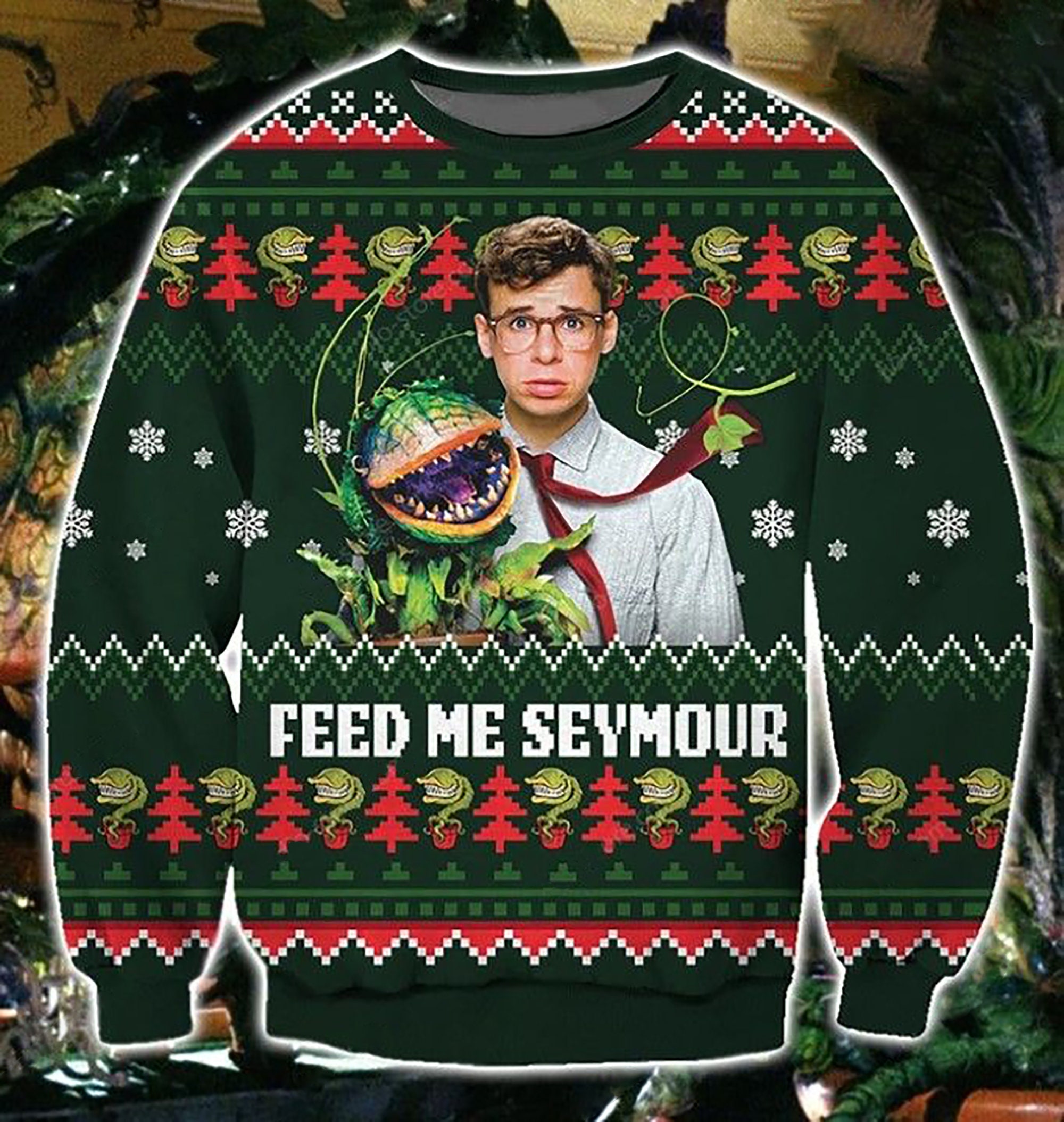Feed Me Seymour Christmas Ugly Christmas Sweater