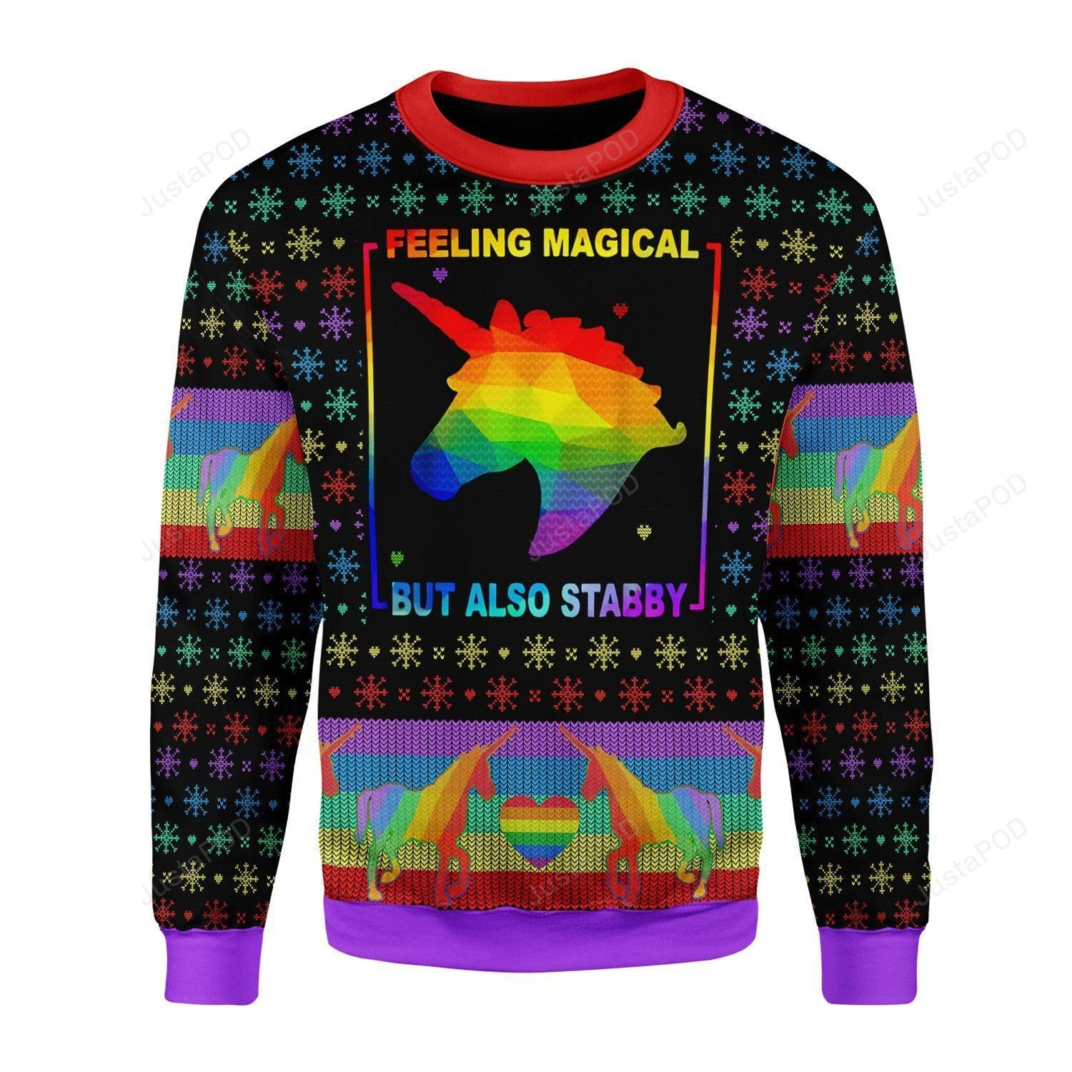 Feeling Magical But Also Stabby Ugly Christmas Sweater, Perfect Holiday Gift