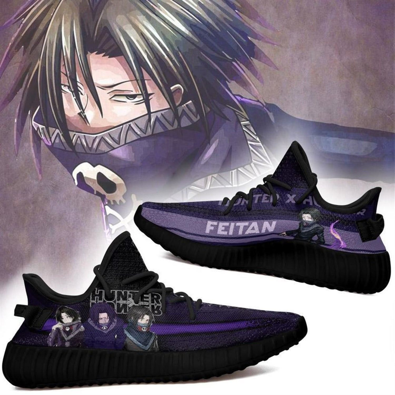 Feitan Custom Hunter Anime Black Shoes Sneakers