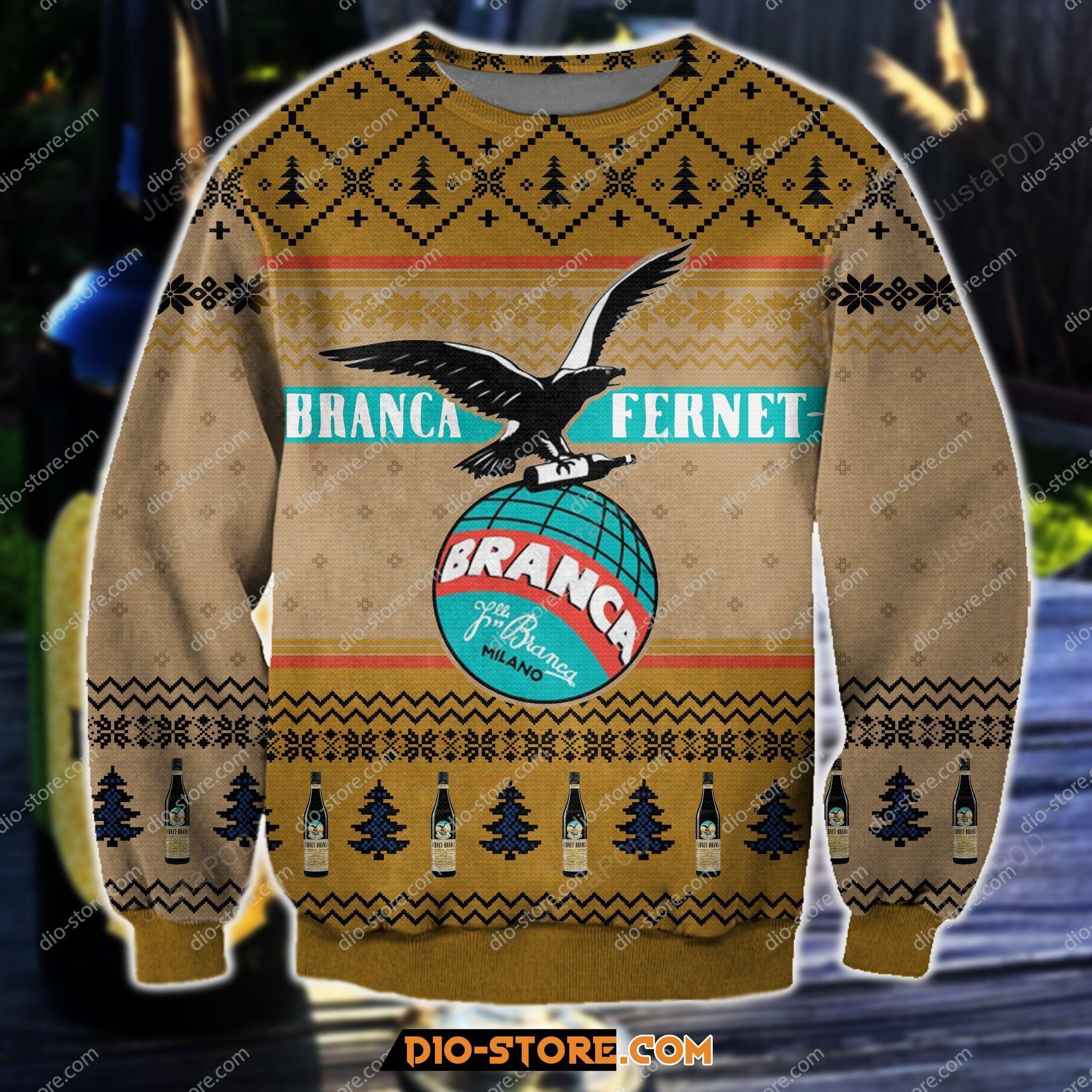 Fernet-Branca Beer Knitting Pattern Ugly Christmas Sweater,