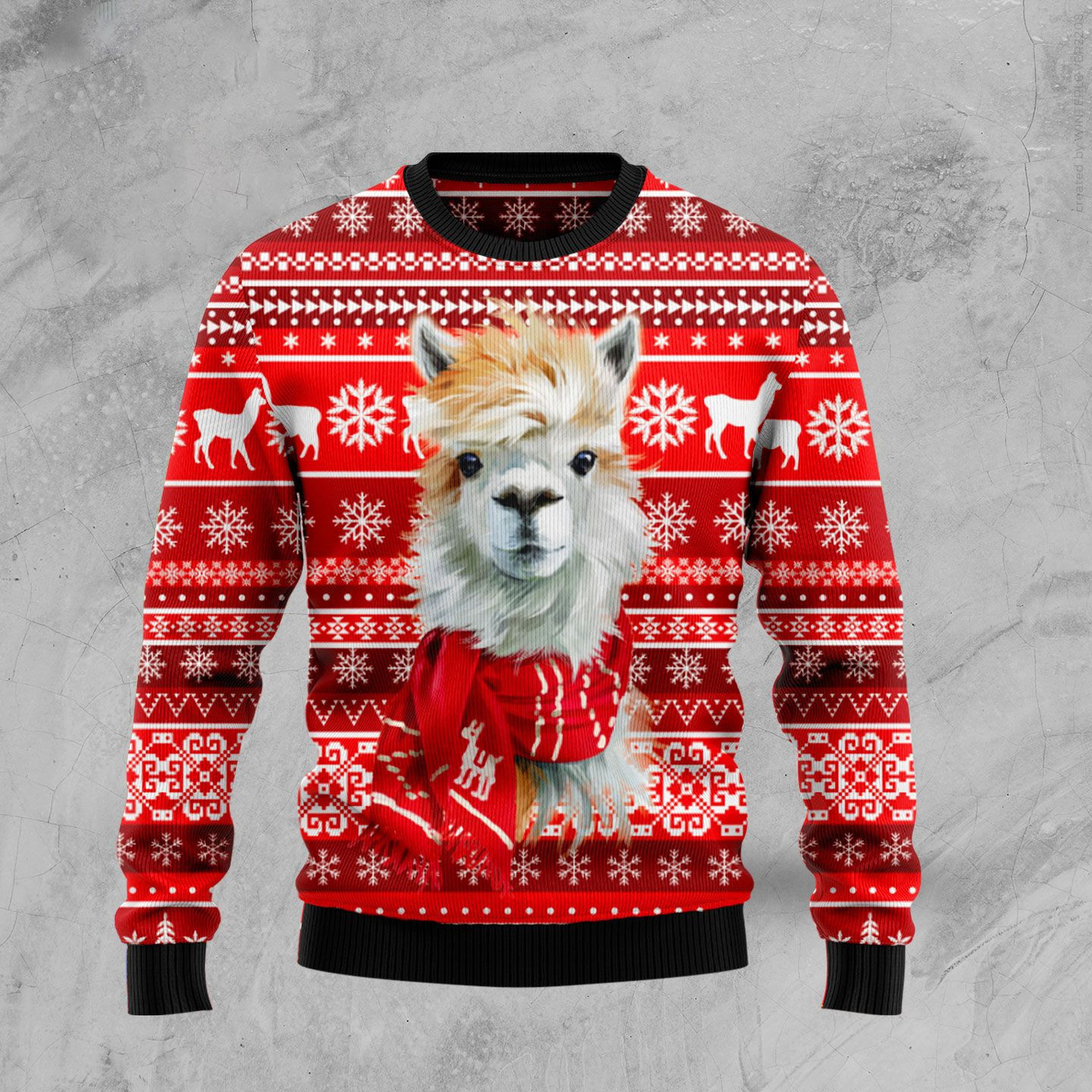 Festive Llama Xmas Ugly Christmas Sweater, Perfect Holiday Gift