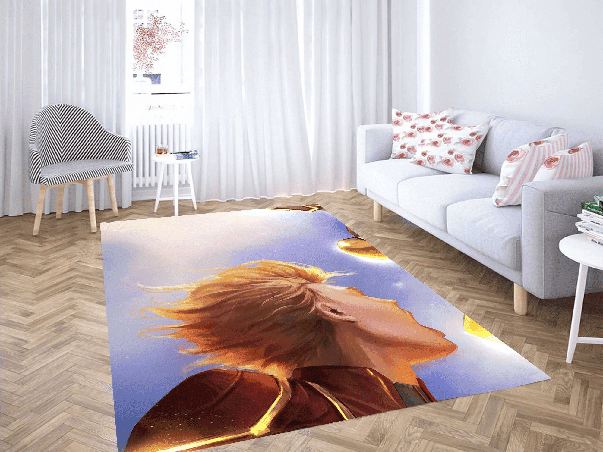Fight Captain Marvel 3D Rectangle Area Rug – Full Print Carpet For Living Room & Bedroom Home Decor