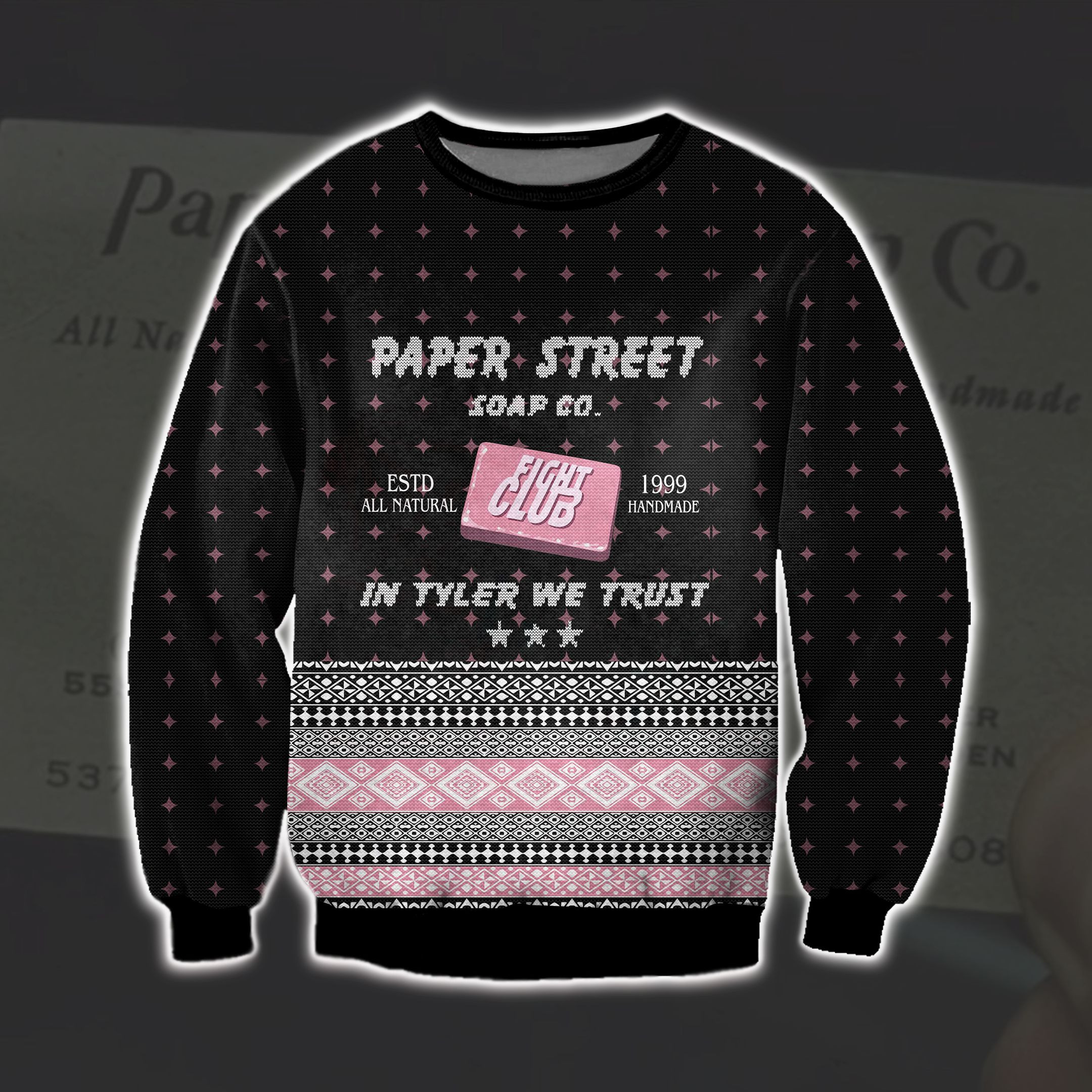 Fight Club Paper Street Soap Co. 3D Print Ugly Christmas Sweater