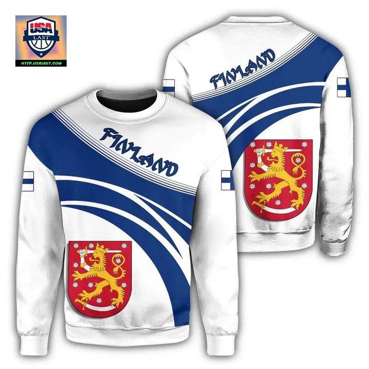 Finland Coat Of Arms Sweater Cricket Style J5W