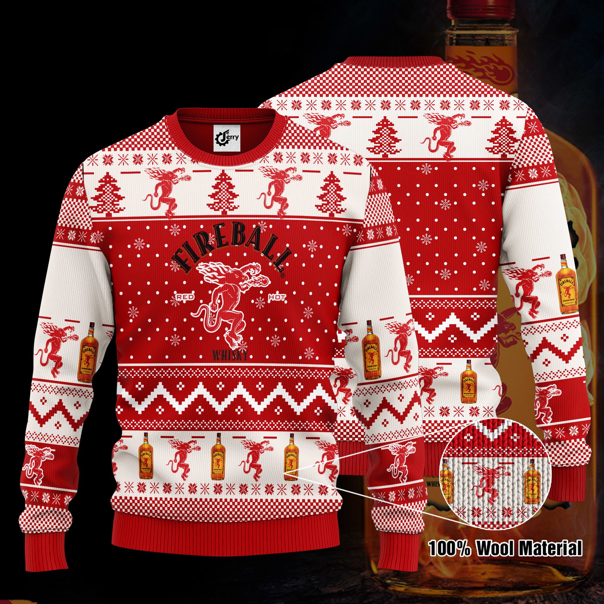 Fireball 3D Print Ugly Christmas Sweater, Hoodie, Zip Hoodie, Bomber Jacket