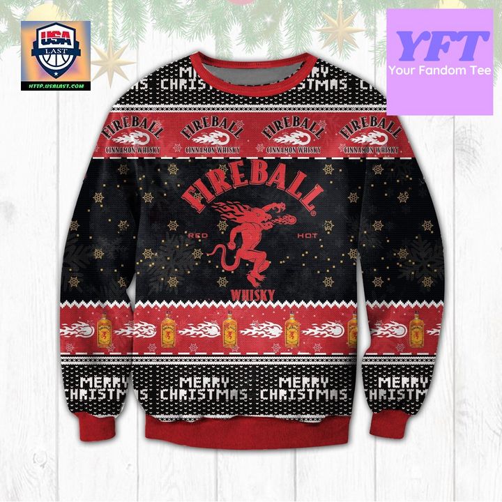 Fireball Cinnamon Whiskey Xmas 3d Ugly Christmas Sweater