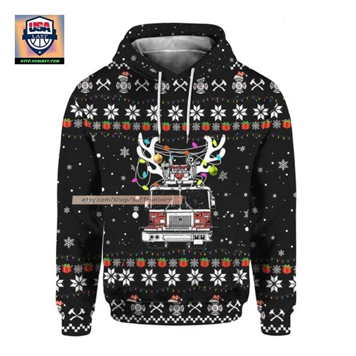 Firefighter Christmas Gift 3D Sweater