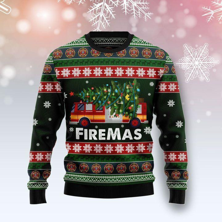 Firefighter Fireman Ugly Christmas Sweater, Perfect Holiday Gift