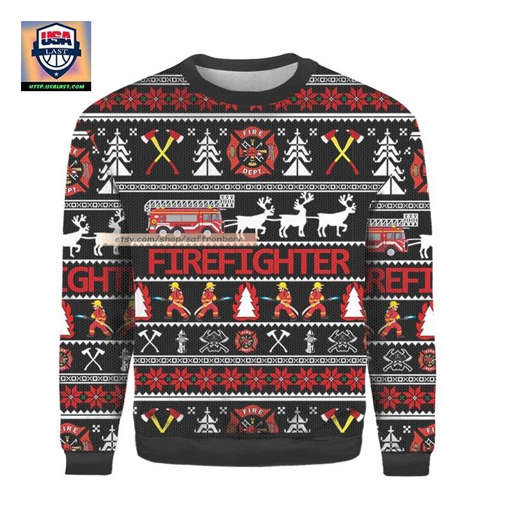 Firefighter Ugly 3D Christmas Sweater