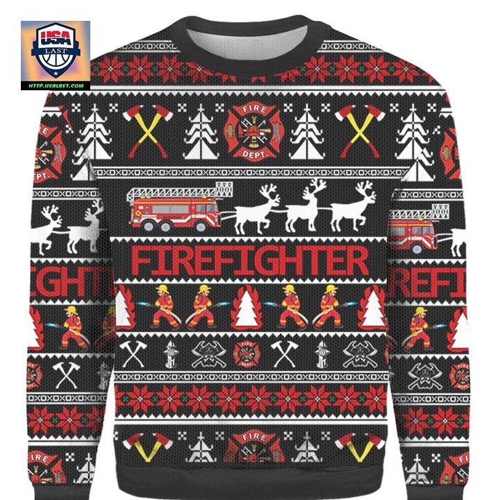 Firefighter Ugly Christmas 3D Sweater