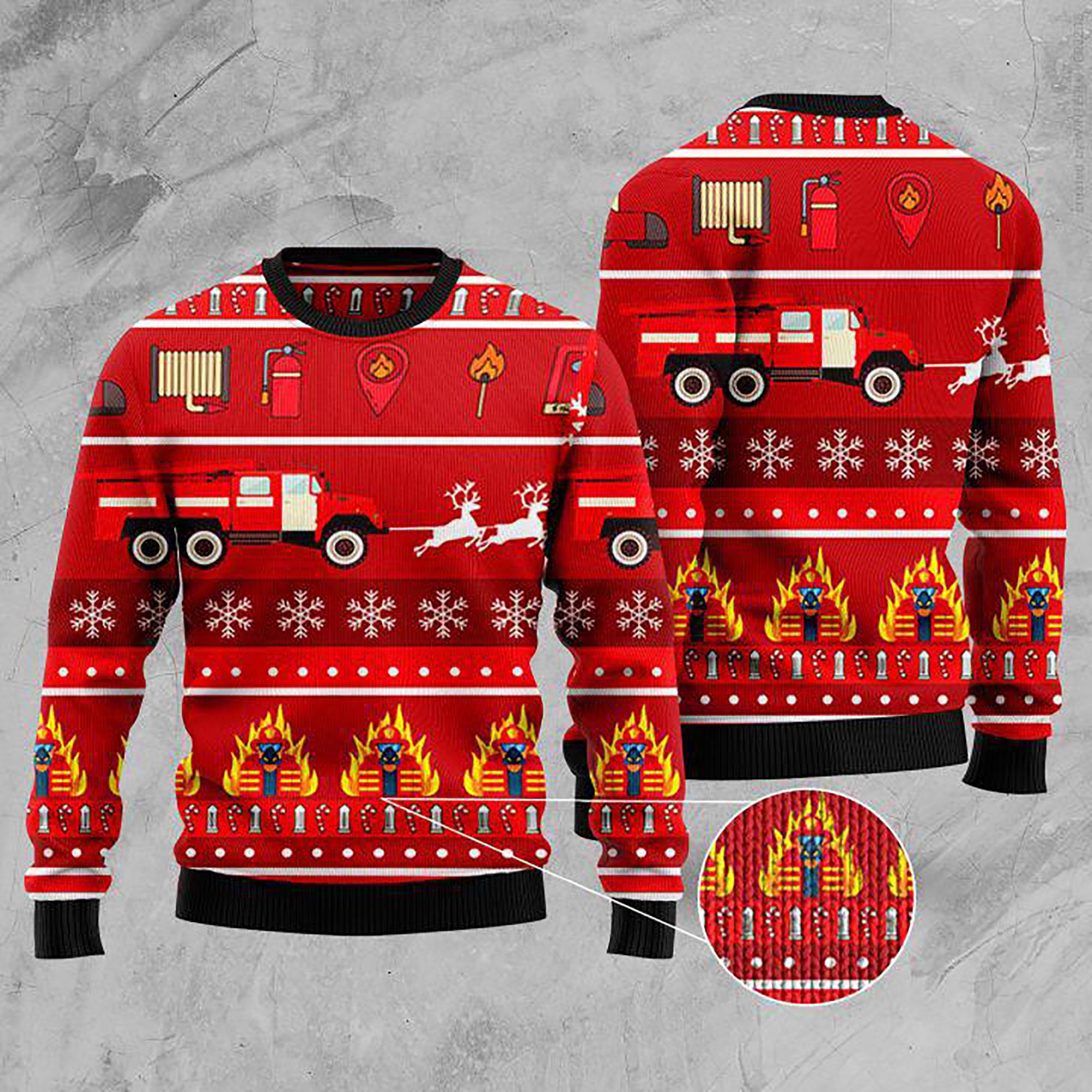Firefighter Ugly Christmas Sweater