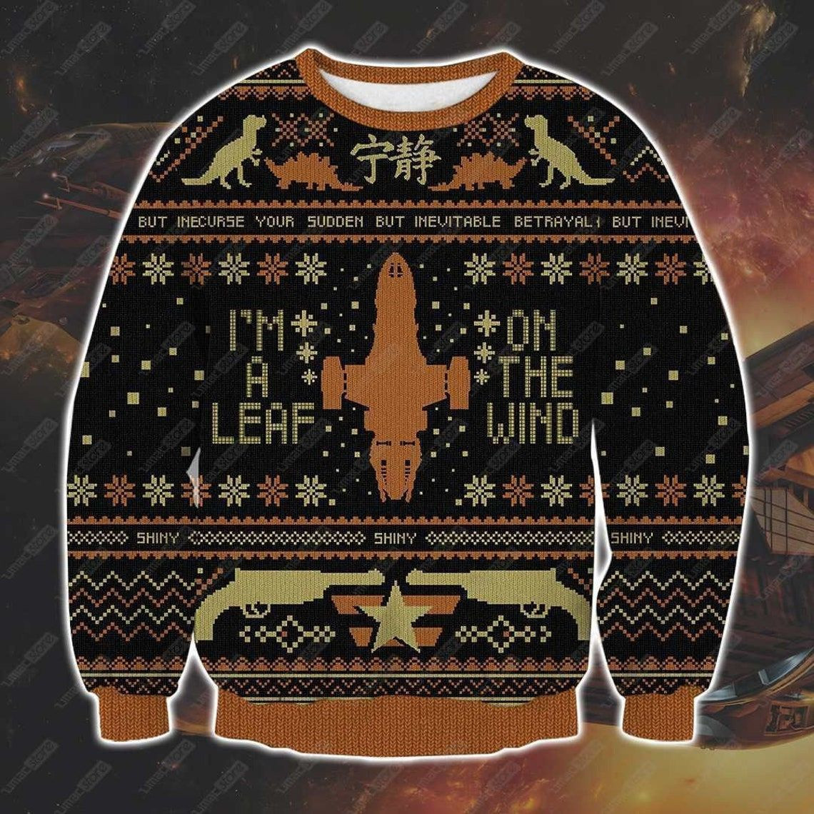 Firefly Knitting Pattern 3D Print Ugly Christmas Sweater,