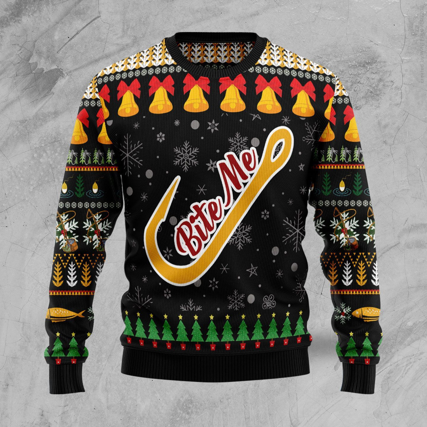 Fishing - Bite Me Ugly Christmas Sweater, Perfect Holiday Gift