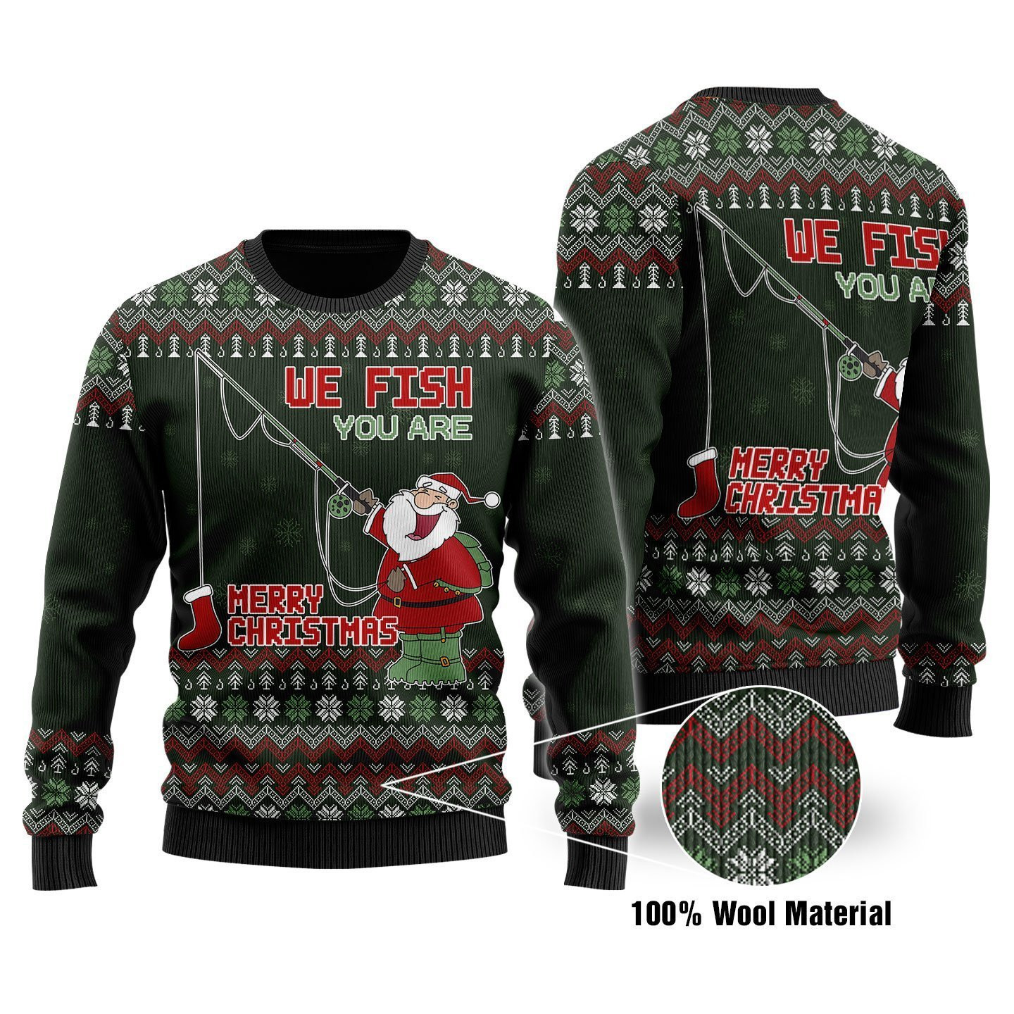 Fishing Love Ugly Christmas Sweater, Perfect Holiday Gift