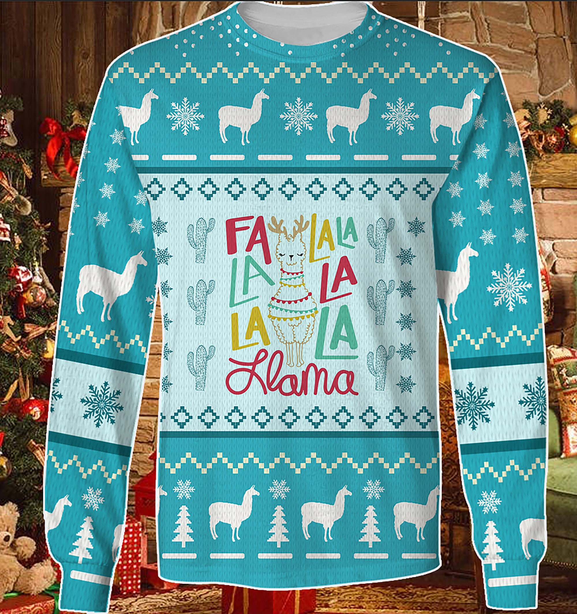 Fla La La Llama Awesome Christmas Ugly Christmas Sweater