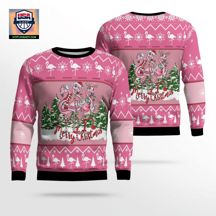 Flamingo Christmas Sweater 3D