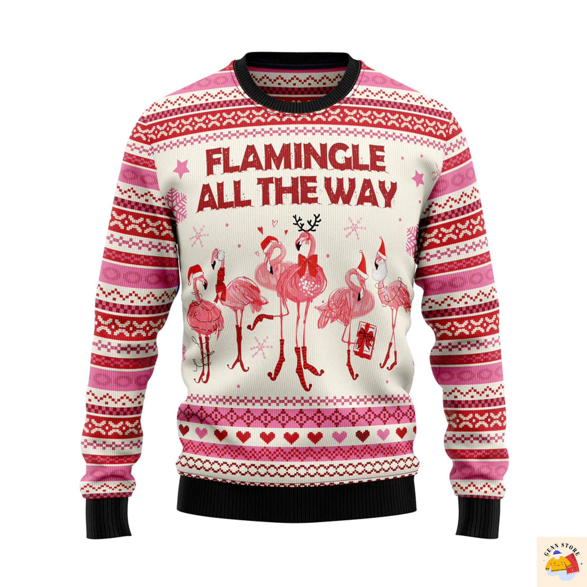 Flamingo Flamingle All The Ways Ugly Christmas Sweater