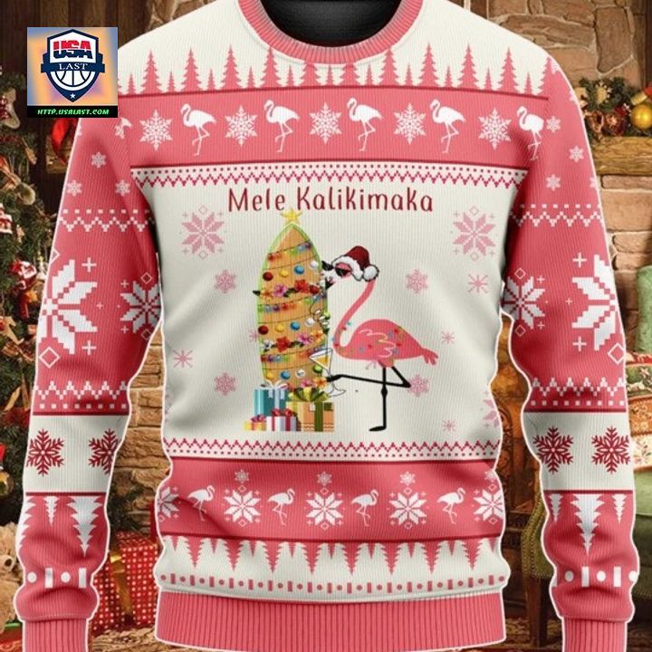 Flamingo Mele Kalikimaka Christmas Gift Sweater Hoodie