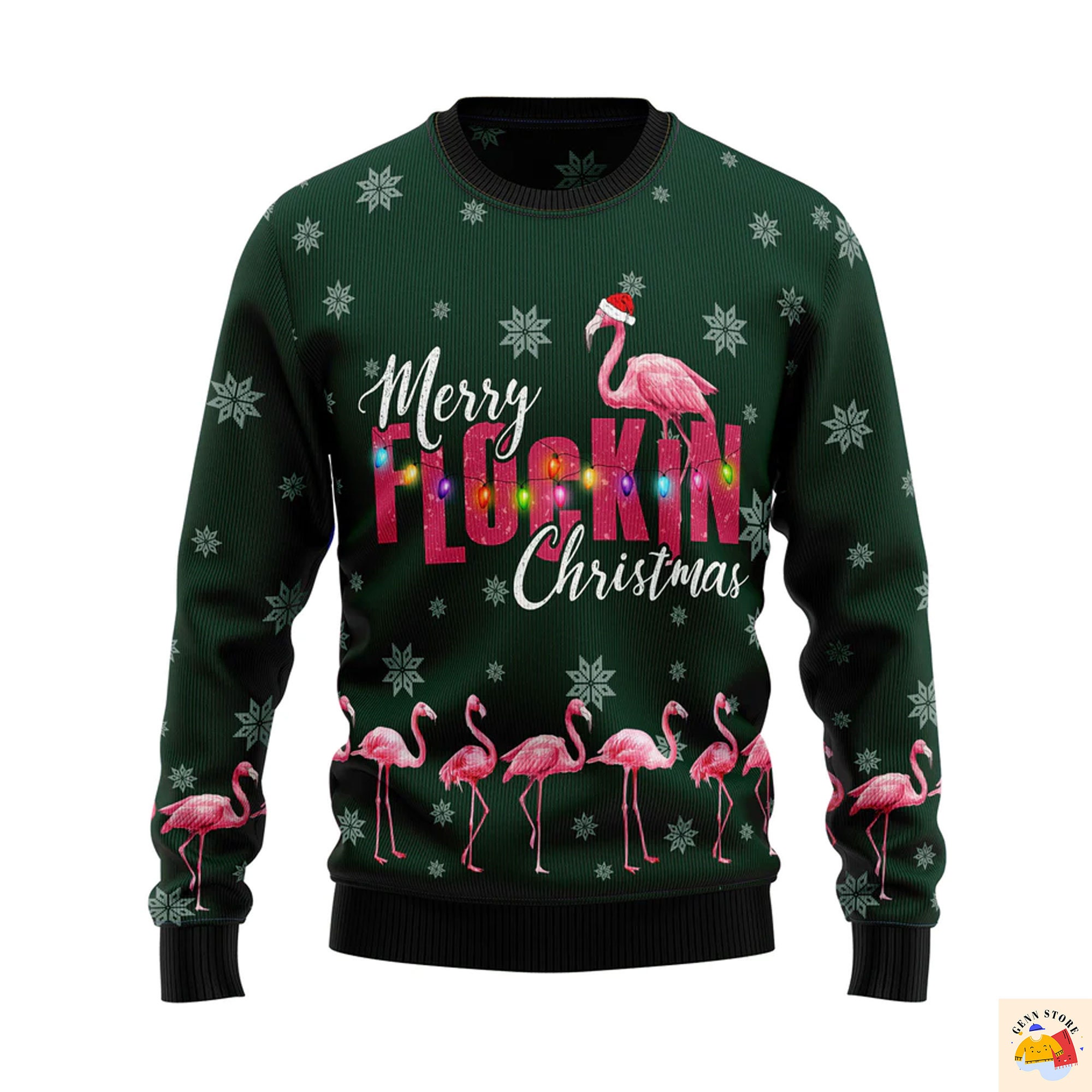 Flamingo Merry Flockin Christmas Ugly Christmas Sweater