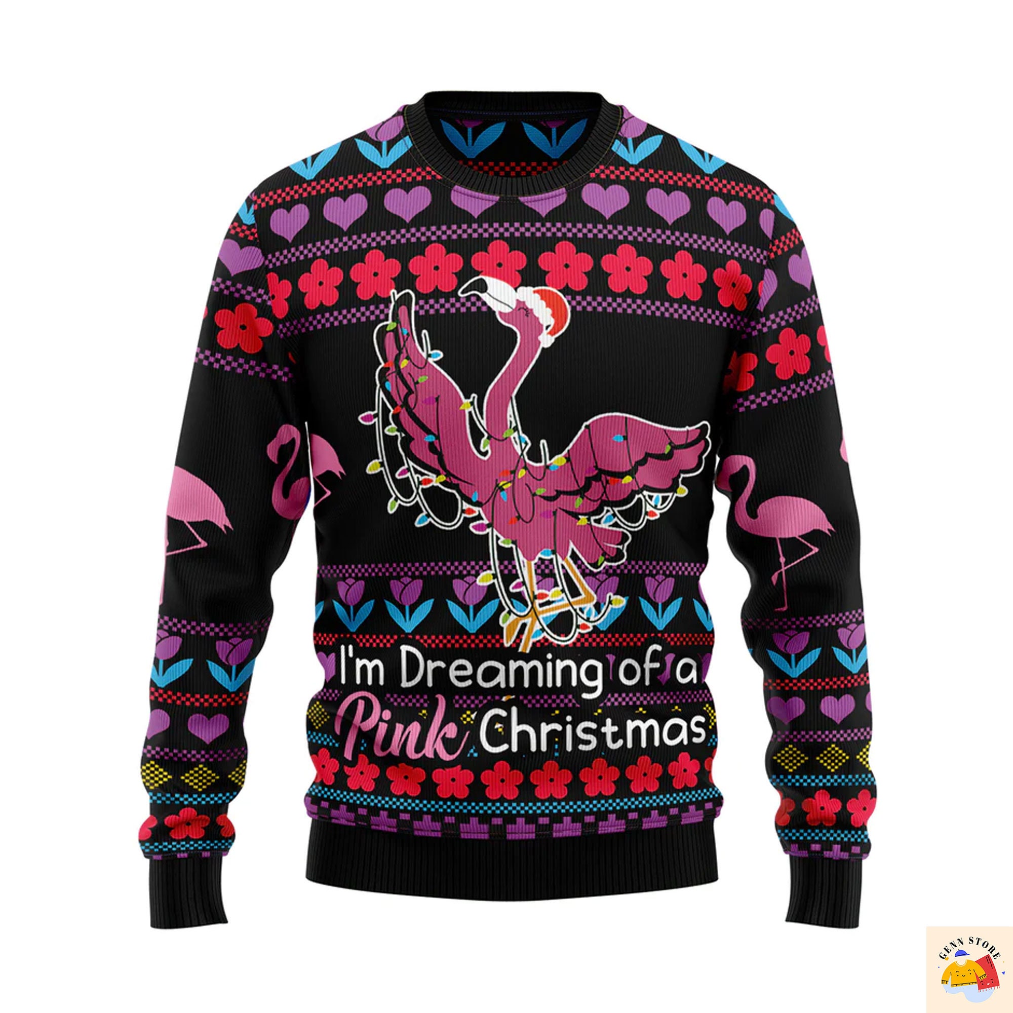 Flamingo Pink Christmas Ugly Christmas Sweater
