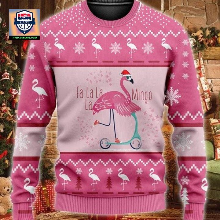 Flamingo Scooter Fa La La La Mingo Christmas Sweater Hoodie