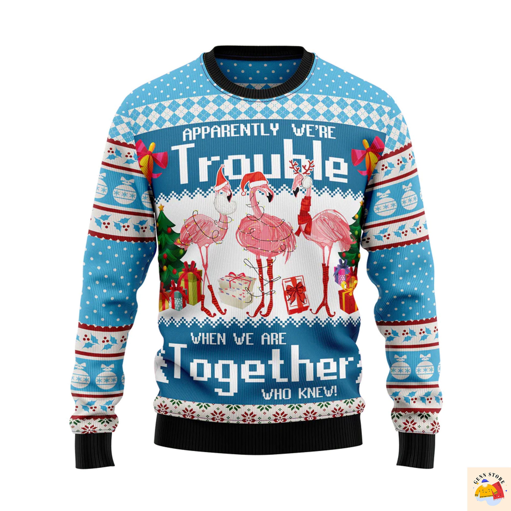 Flamingo Together Ugly Christmas Sweater