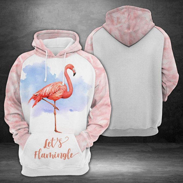 Flamingos In Tropical Bouquet 3D All Over Print Hoodie & Zip Hoodie
